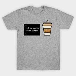 Developer code and coffee. T-Shirt